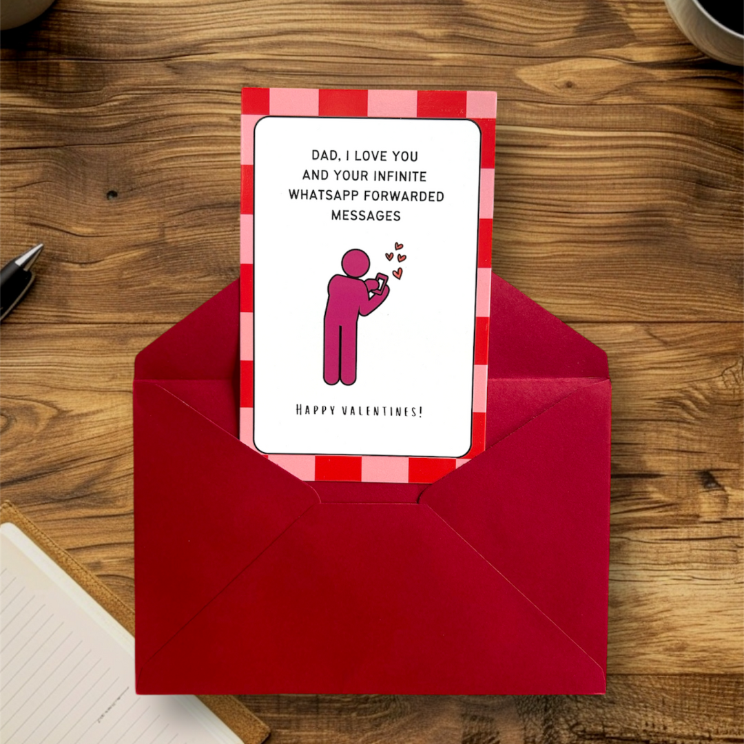 Dad's Valentine Card + Red Envelope