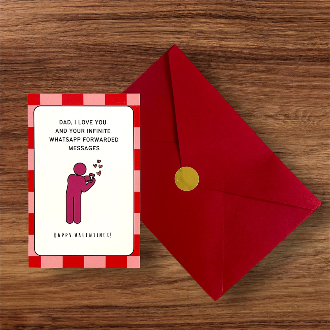 Dad's Valentine Card + Red Envelope