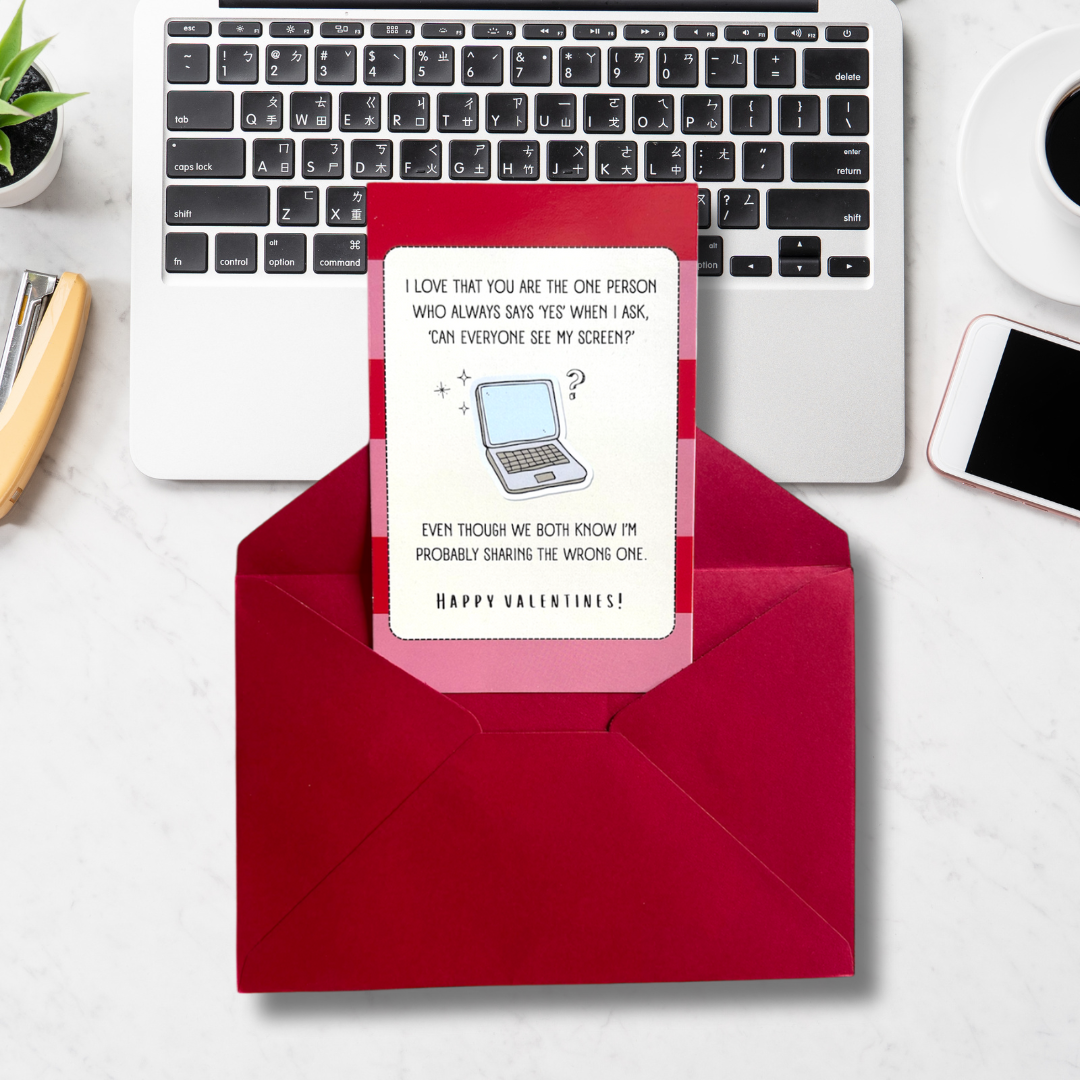 Co-Worker Valentine Card + Red Envelope