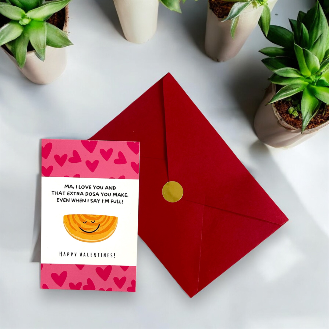 Mom’s Valentine Card + Red Envelope
