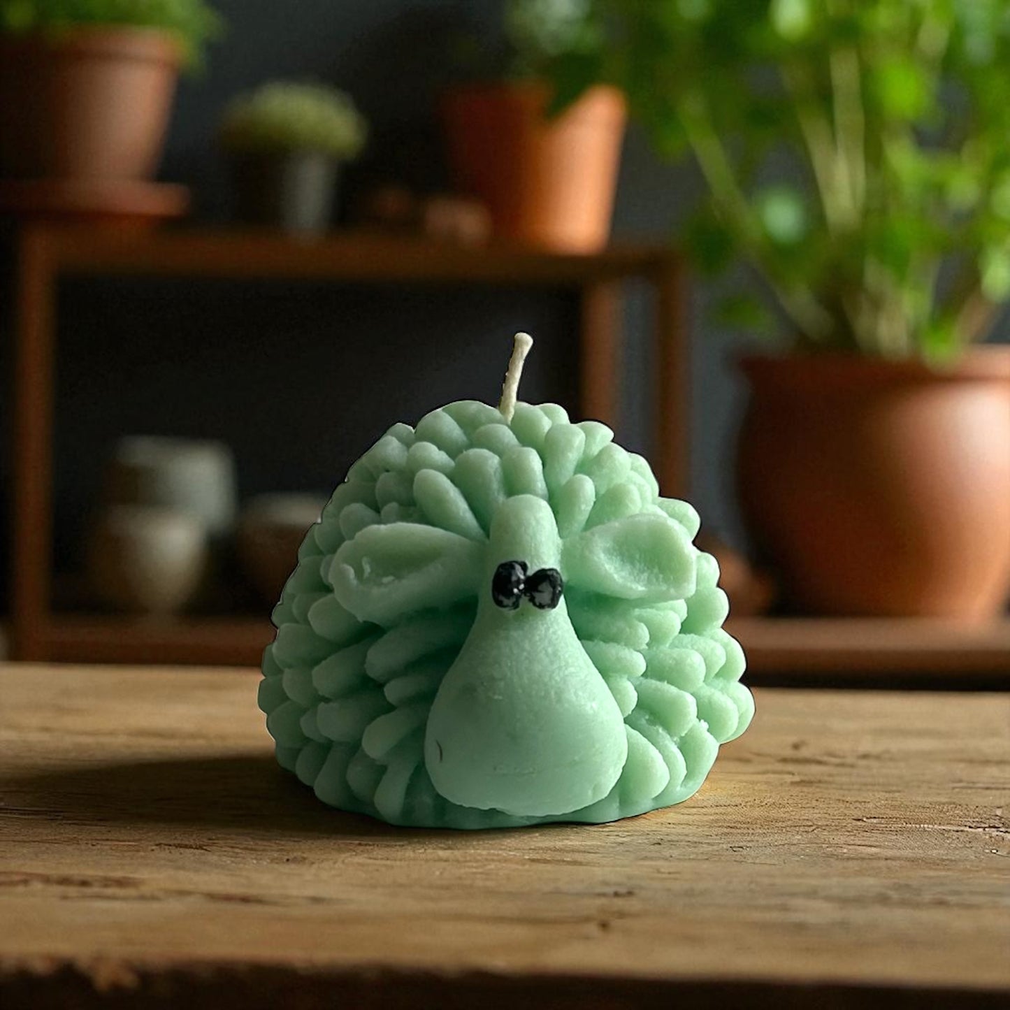 Single Sheep Candle (White/Green)
