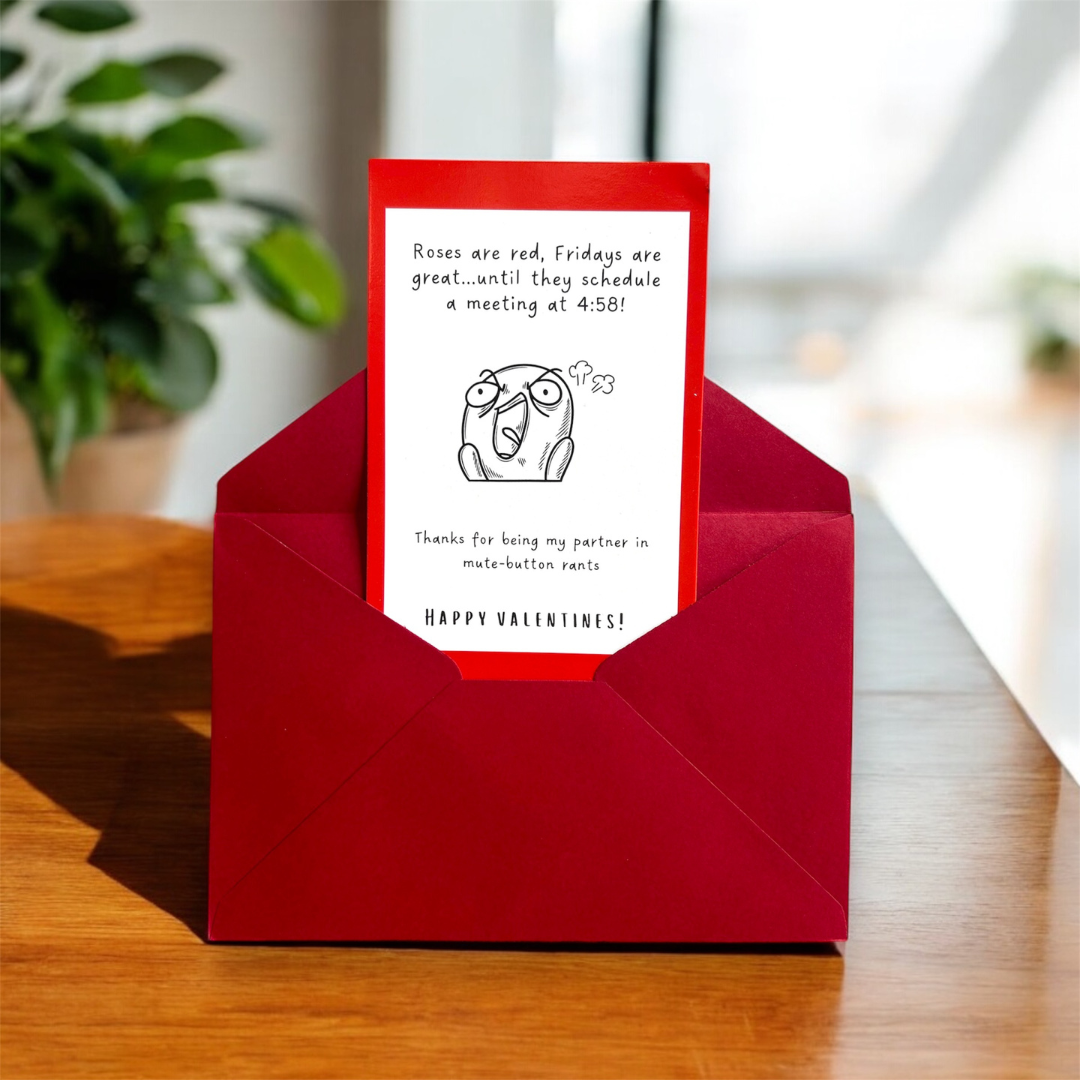Co-worker Valentine Card + Red Envelope