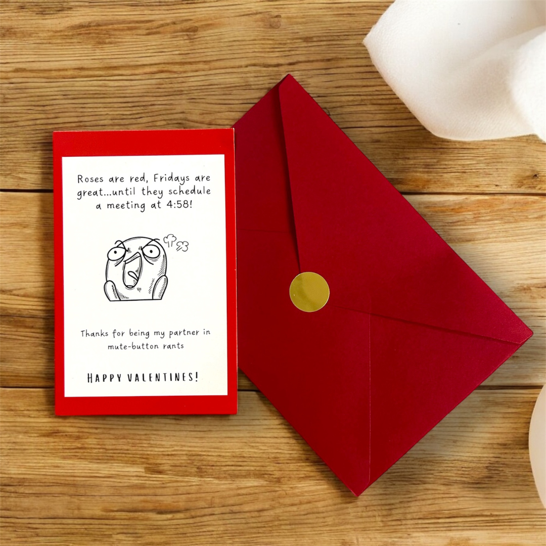 Co-worker Valentine Card + Red Envelope