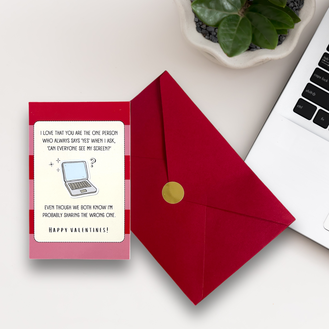 Co-Worker Valentine Card + Red Envelope