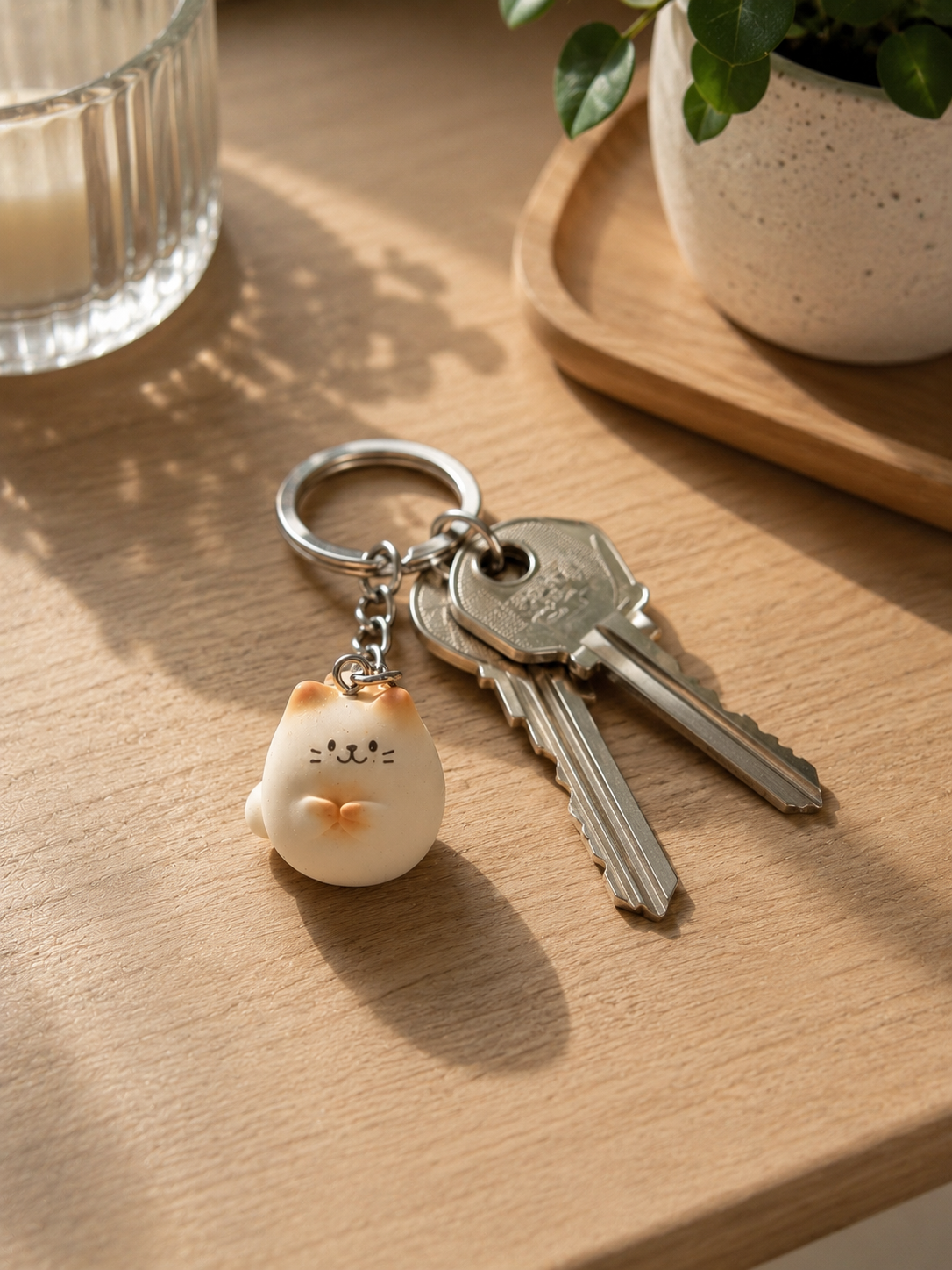 Mochi the Cat Keychain