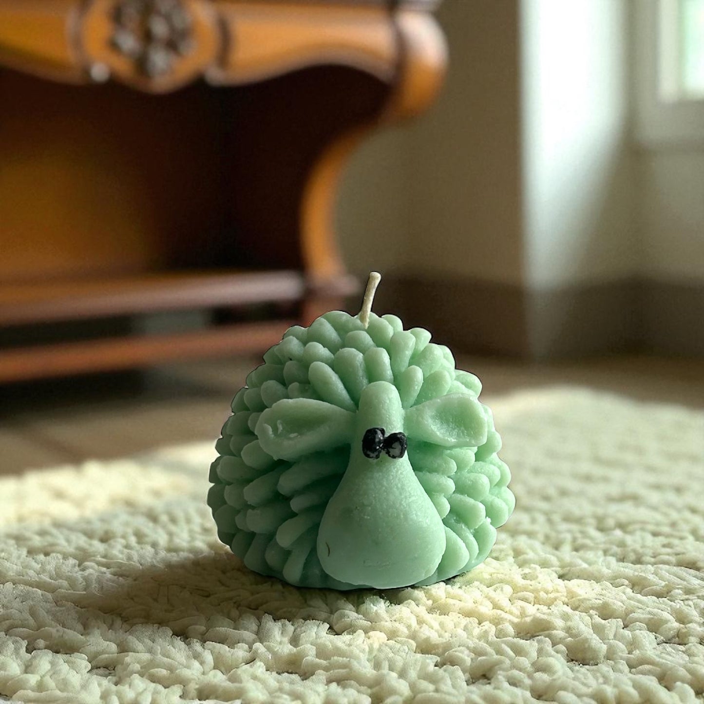 Single Sheep Candle (White/Green)