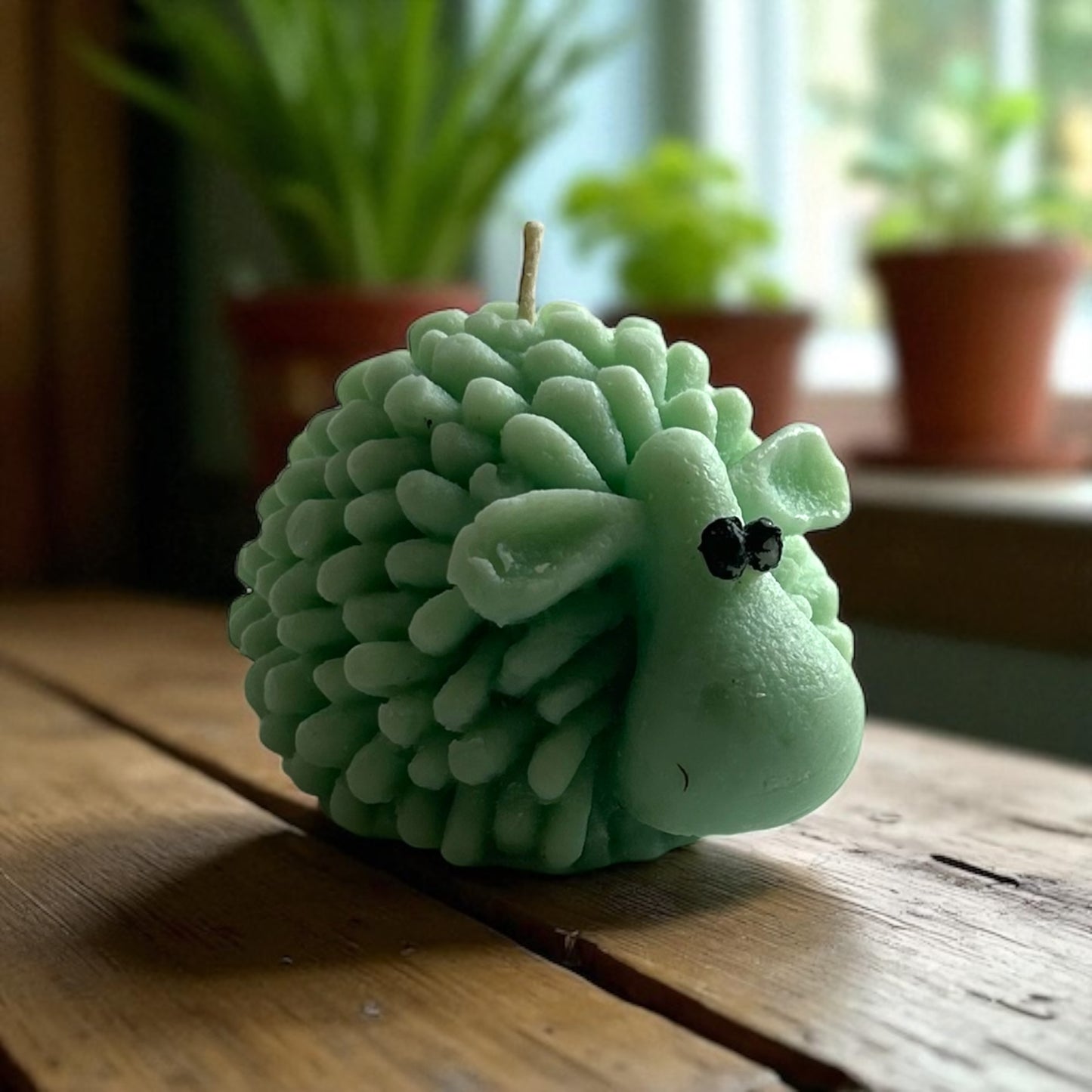 Single Sheep Candle (White/Green)