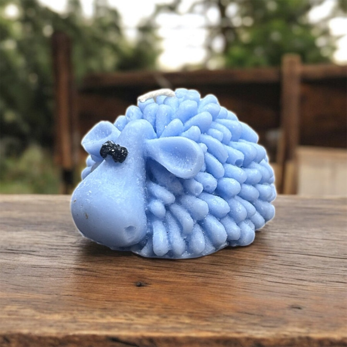 Single Sheep Candle (White/Green/blue)